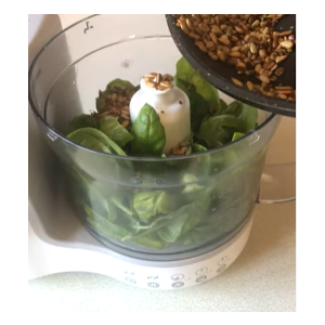 blend pesto ingredients