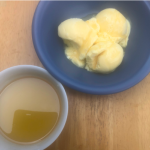 Sweet honey thyme sauce and ice cream