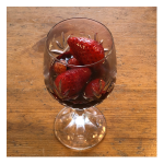 Strawberries in red wine