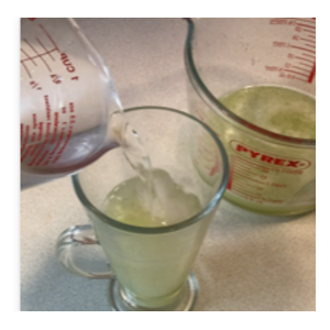 Oregano lemon lemonade and water